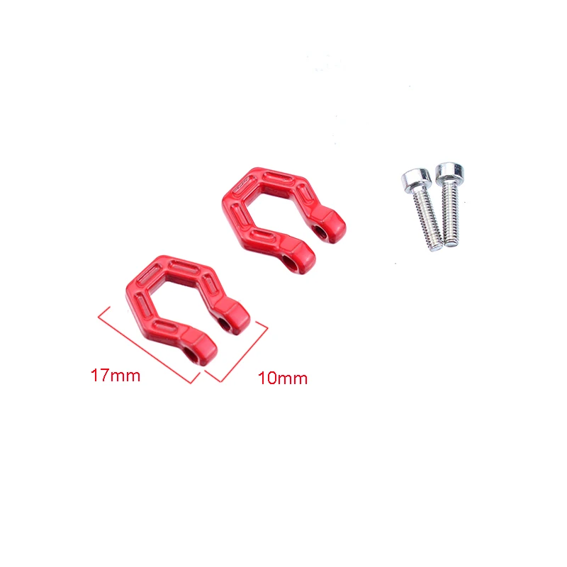 2pcs Metal Simulation Tow Hook Decorate for 1/10 RC Crawler Car Traxxas Trx4 Defender Bronco Axial Scx10 Wrangler RC4WD D90 D110