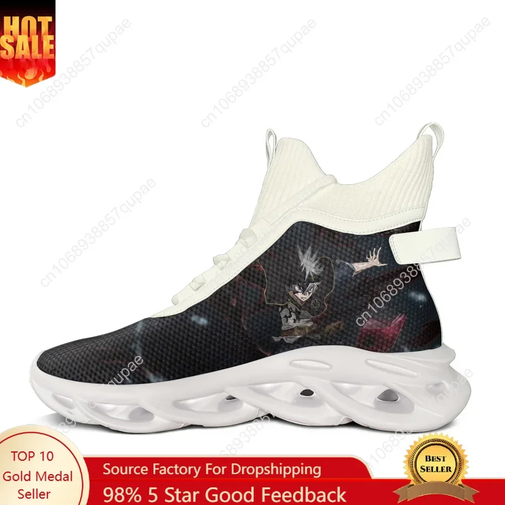 

Black Clover High Top Sneakers Anime Manga Mens Womens Teenager Sports Running Shoes Sneaker Lace Up Mesh Footwear Custom Shoe
