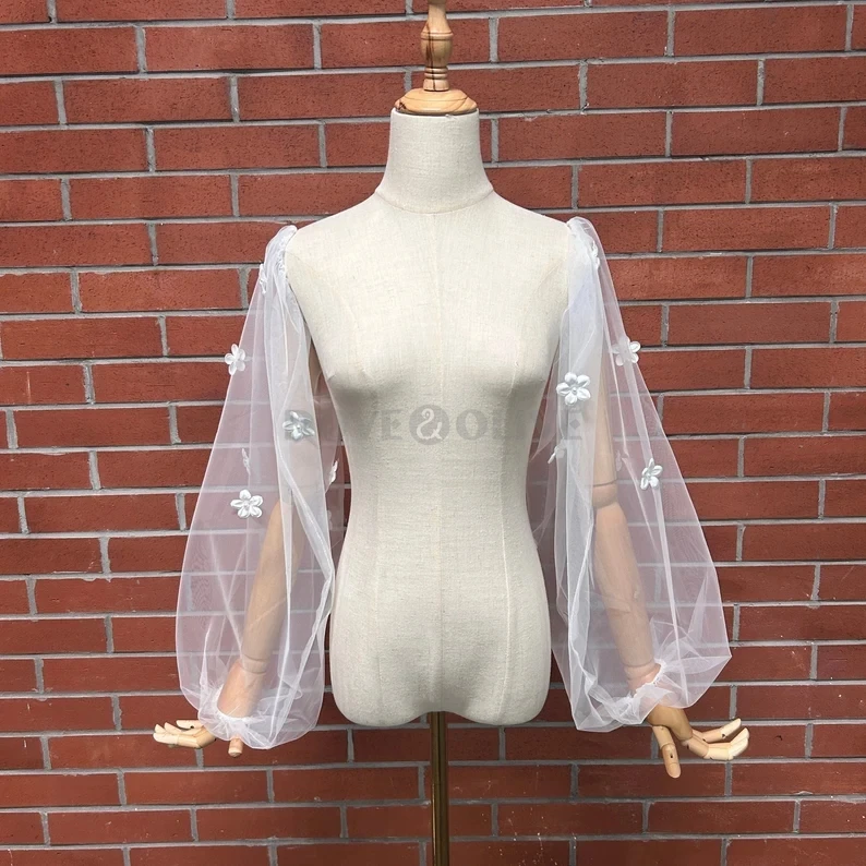 

Flowers Long Wedding Sleeves Princess Formal Party Gloves Women Bride Sleeve Bridal Accessory Women Special Occasion Accessories