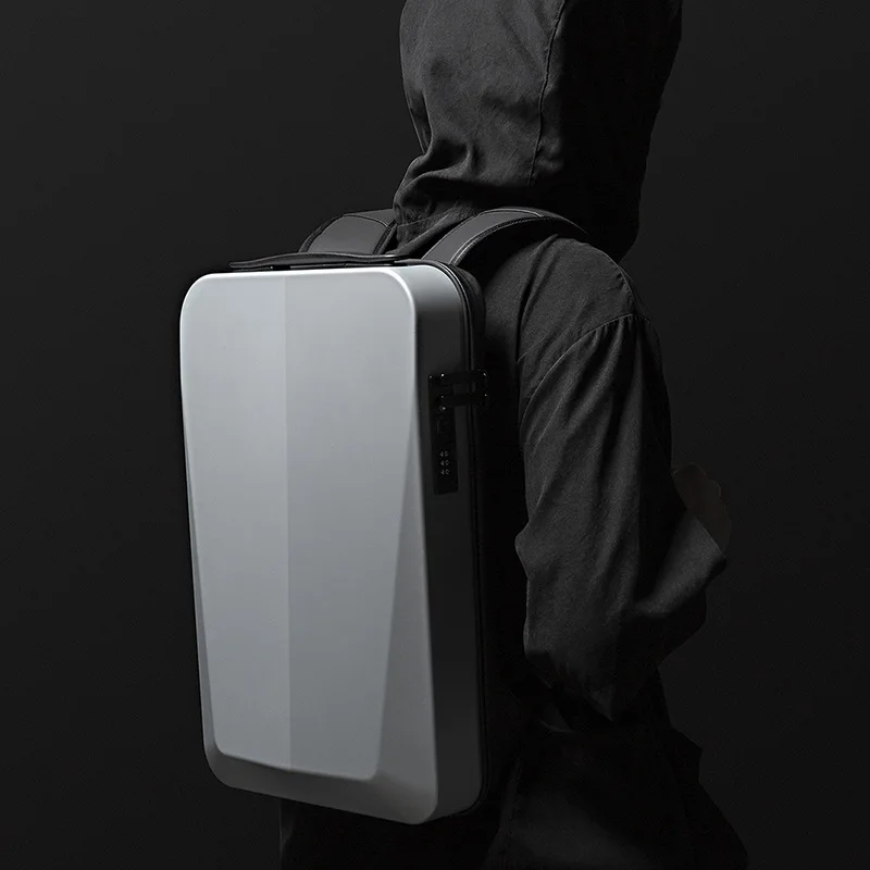 Men Hard Shell Business Backpack, Pressure Resistant Large Capacity Laptop Travel Bag