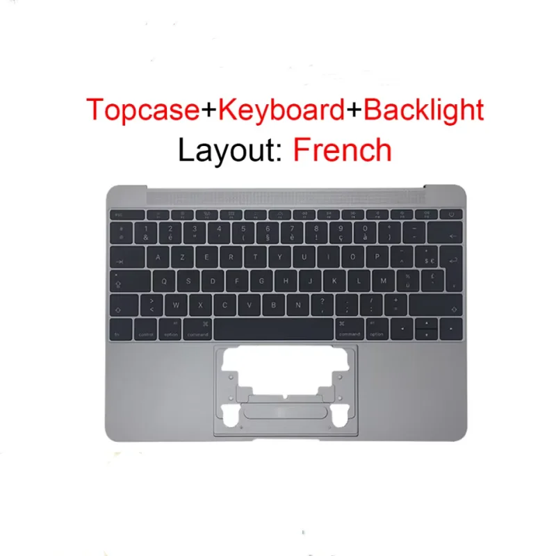 

For Macbook 12 ''A1534 French AZERTY FR Topcase Palm Rest W/Keyboard Top Case 2016 2017 Gold/Grey/Silver/Rose Gold