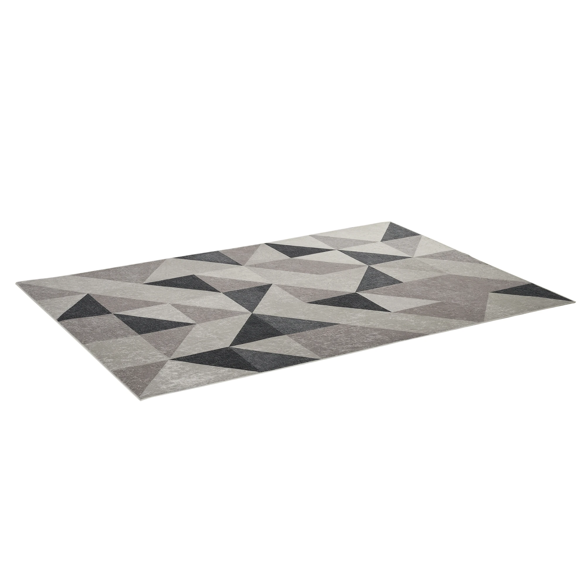 Homcom Modern fluwelen woonkamerkleed 230X160 cm Geometrisch kleed voor slaapkamer, kantoor, grijs