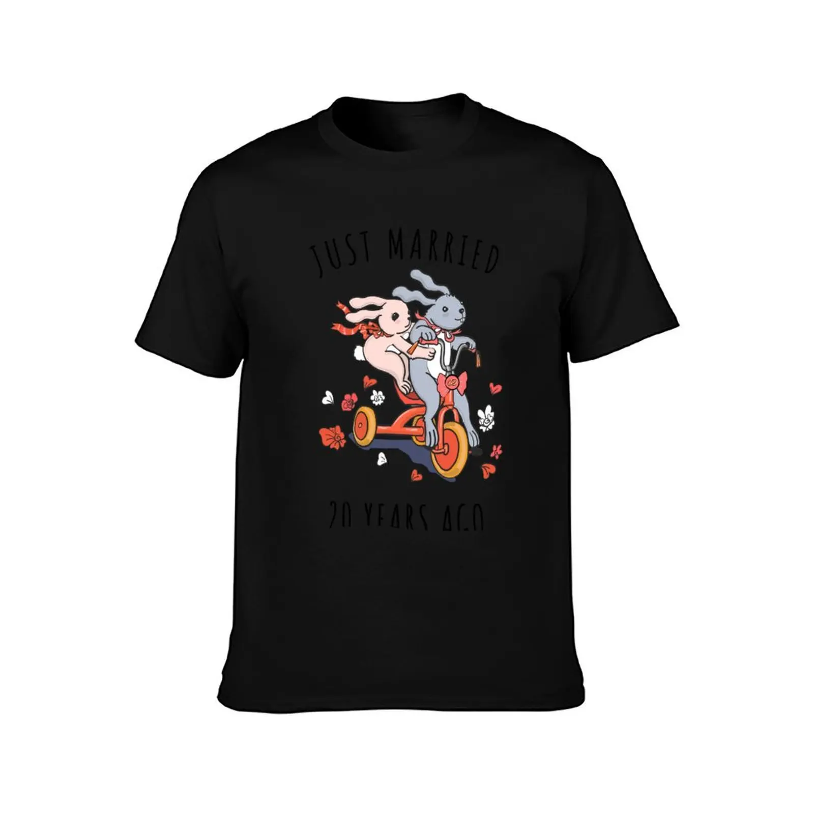 Just Married 20 Years Ago - 20th Anniversary Couple Bunnies Tee, Phone Cases And Other Gifts T-Shirt oversized mens t shirt image 2