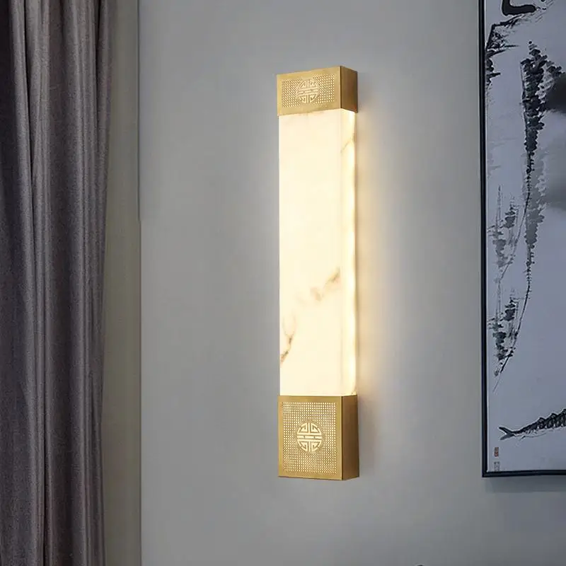 New Chinese TV background wall wall lamp imitation jade Chinese style outdoor waterproof courtyard balcony door balcony lamp