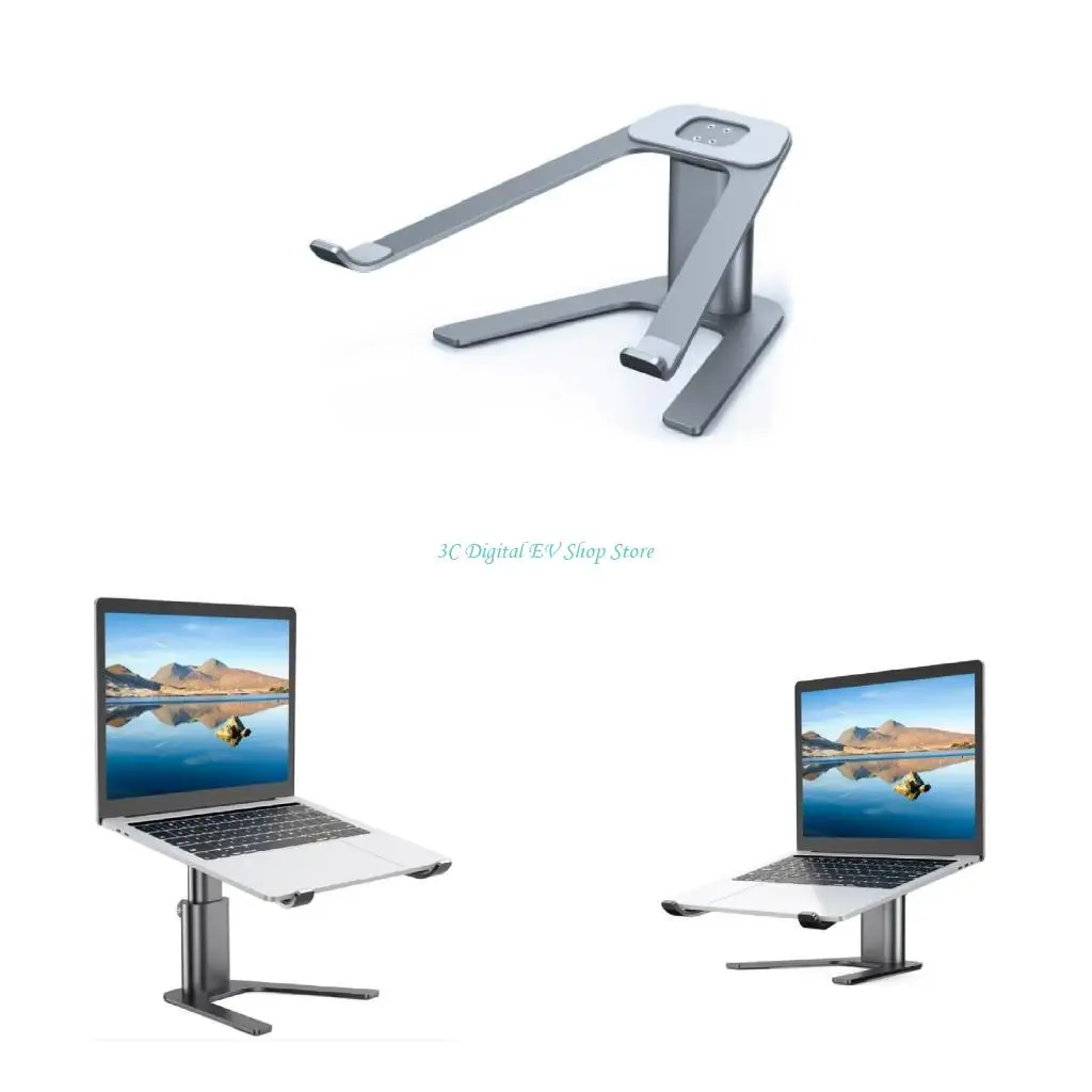 

E74D Height Adjustable Laptop Stand Holder Aluminum Alloy Lifting Cooling Bracket for 8-18 inches Tablet Desktop Notebook