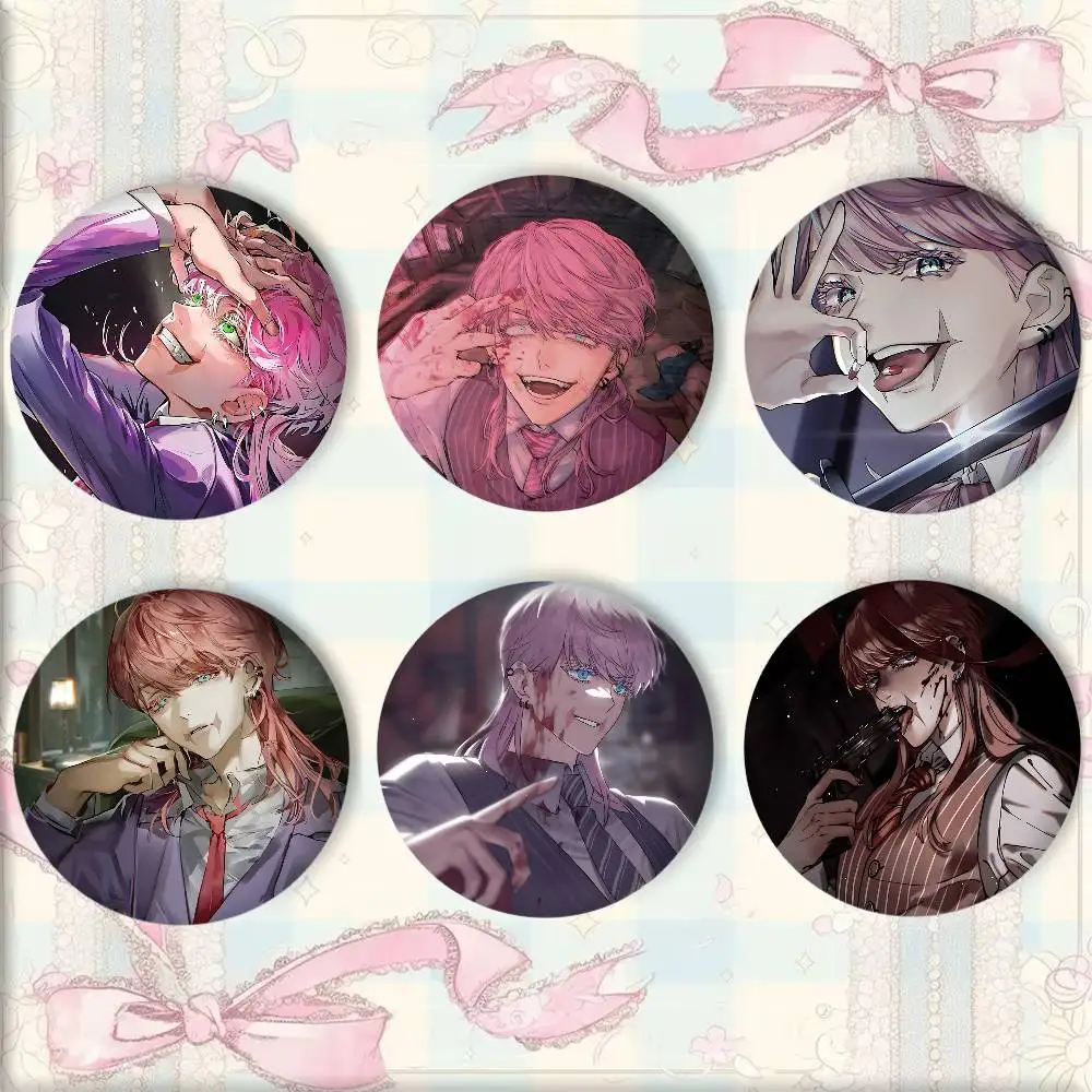 Anime Sanzu Haruchiyo T-Tokyo R-Revengers Badge Tinplate Round Laser Brooch Clothes Backpack Accessories Lapel