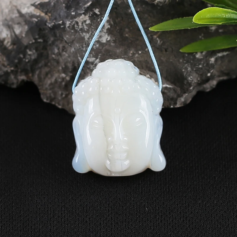 Wholesale Opalite Hand Carved Buddha Pendant Bead,Semiprecious Fashion Jewelry Necklace Accessories Unique Gift