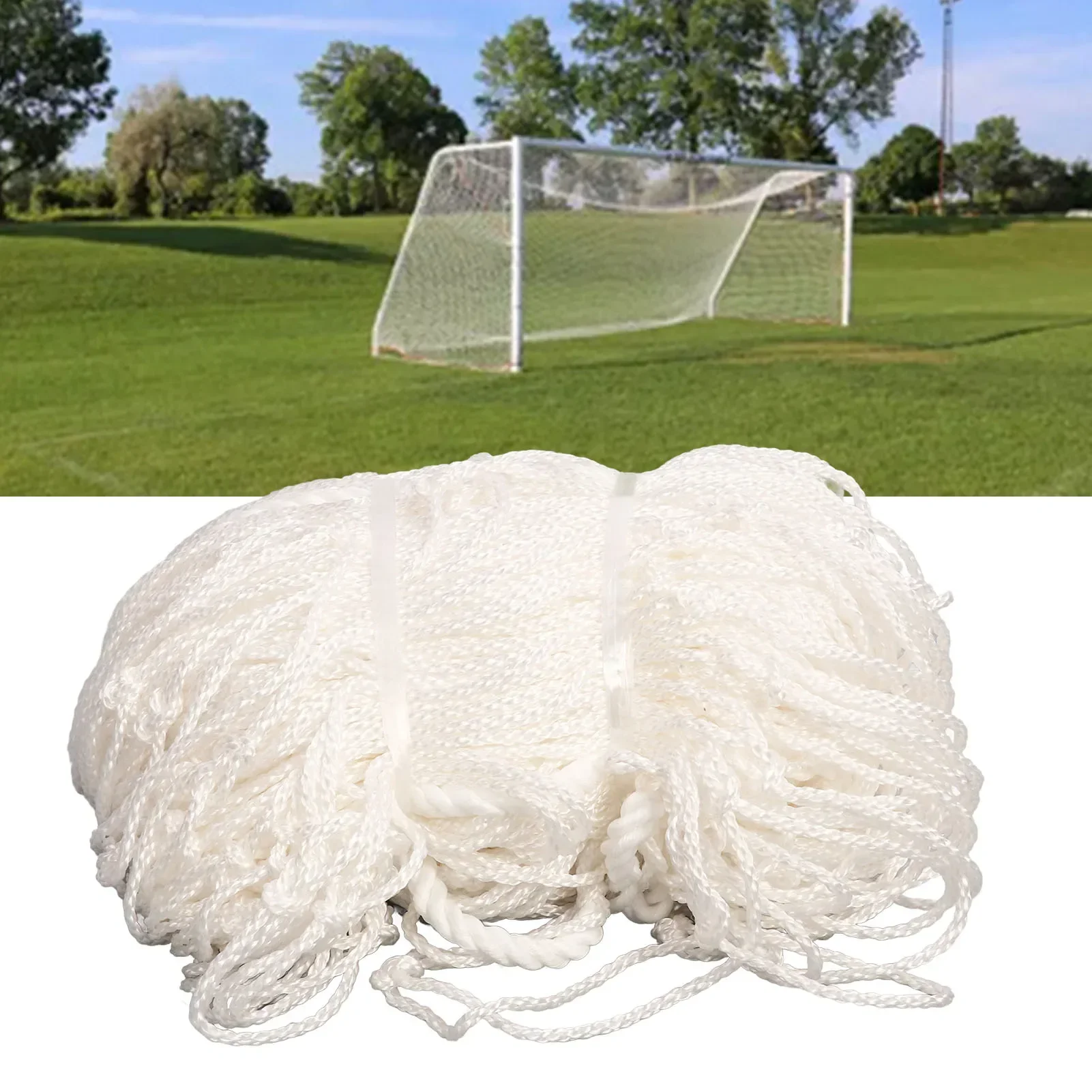 

Soccer Net Professional Standard 9.8x6.6ft 3 Strands Tight Woven Sturdy Polypropylene Goal Net Replacement For Soccer Match