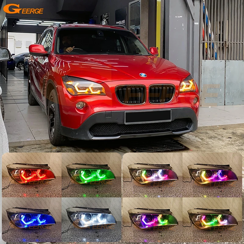 

For BMW X1 E84 2009 2010 2011 - 2015 Concept M4 Iconic Style Dynamic Revolving Multi Color RGB LED Angel Eyes Hex Halo Rings