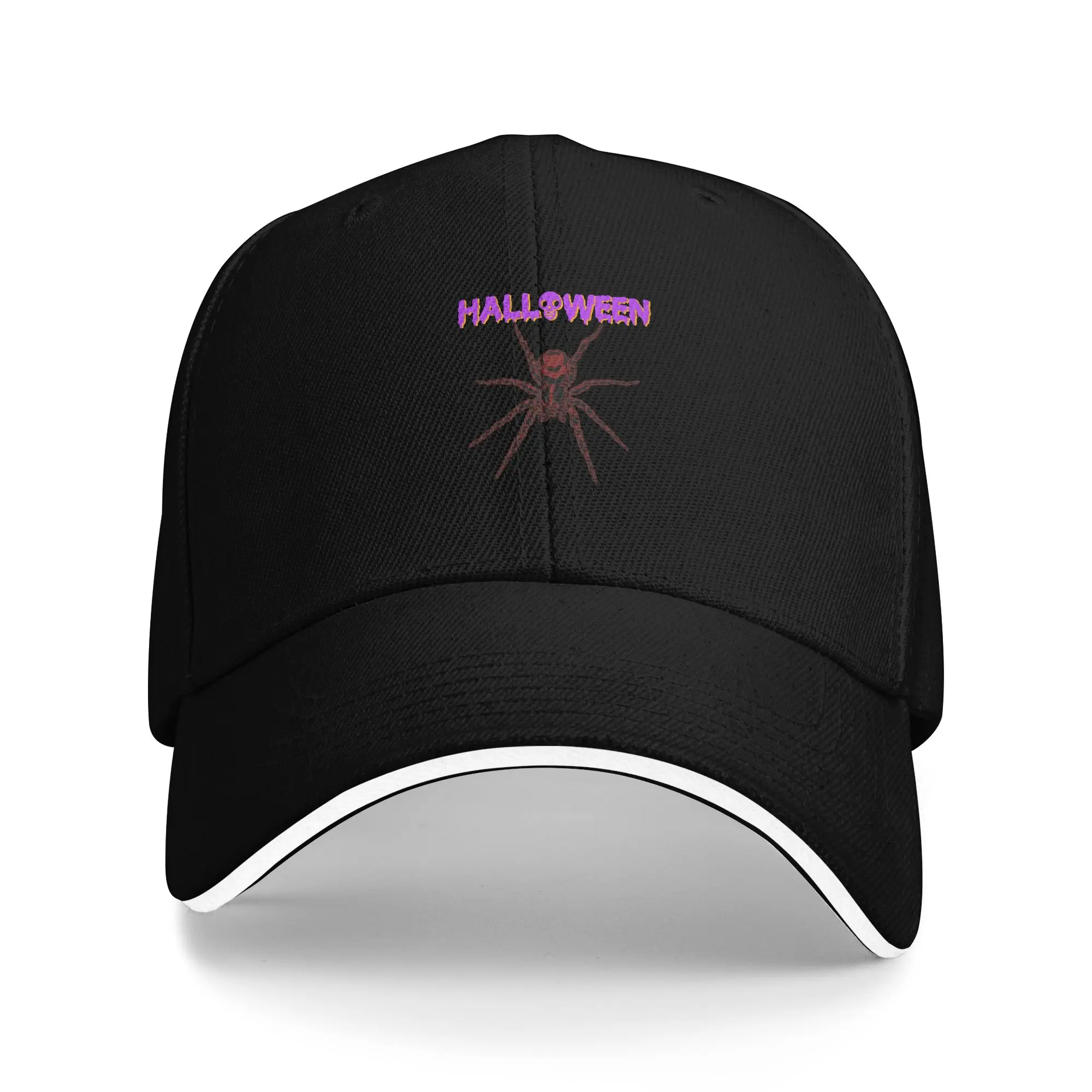 Hot Sale Halloween Bloody Spider Holiday T shirt Baseball Cap  Sweat Wicking Men Hat  City Wandering Men Hat