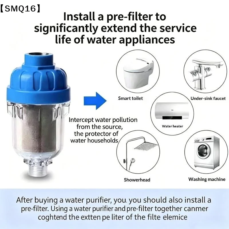 Stainless Steel Household Electric Water Heater Pre-filter Water Purifier Washing Machine Faucet Shower Anti-scaling Filter【SMQ】
