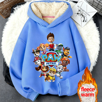 Paw Patrol Children Hoodies Anime Chase Skye Thicken Hooded Sweatshirts Cartoon Casual Winter Warm Pullovers Kids Clothes Gift