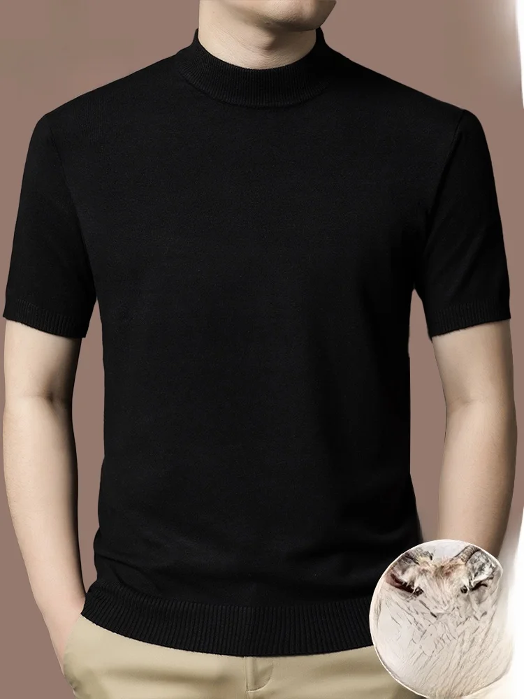 

Pierre Cardin Men's ort Sve Camere Sweater f High Collar Knitted Wool Top Faionable Urban Sle Spring Autumn Wear