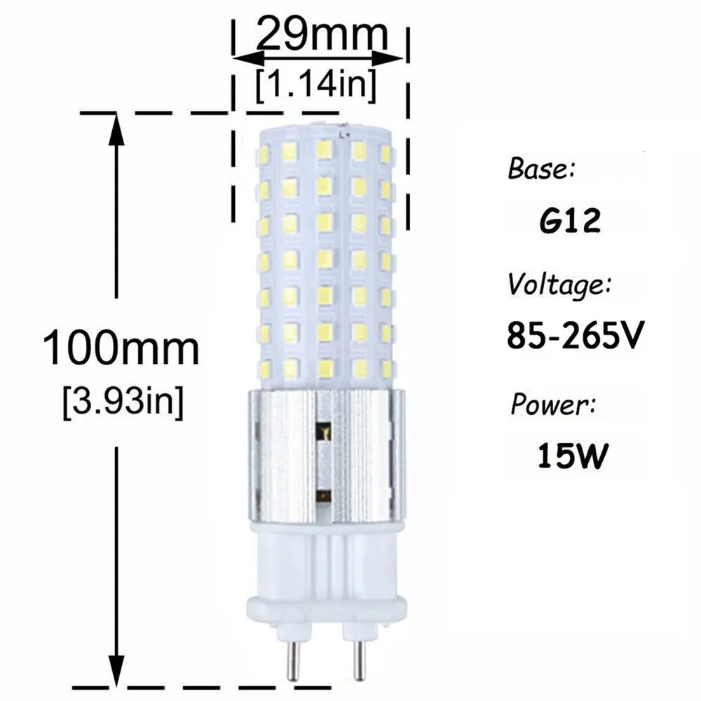 10PCS 15W 96LEDs LED Corn Light Bulb 2835 110V 3000K Decorative Cool 240V G12 220V Spotlights Halogen Home-Appliance 4500K White