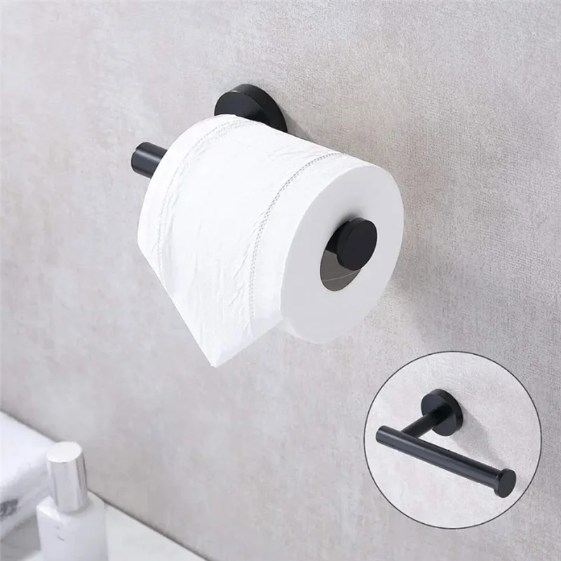 

【Акция】Хранение туалетной бумаги, настенное крепление, держатель для салфеток в ванной комнате, современный черный из нержавеющей стали