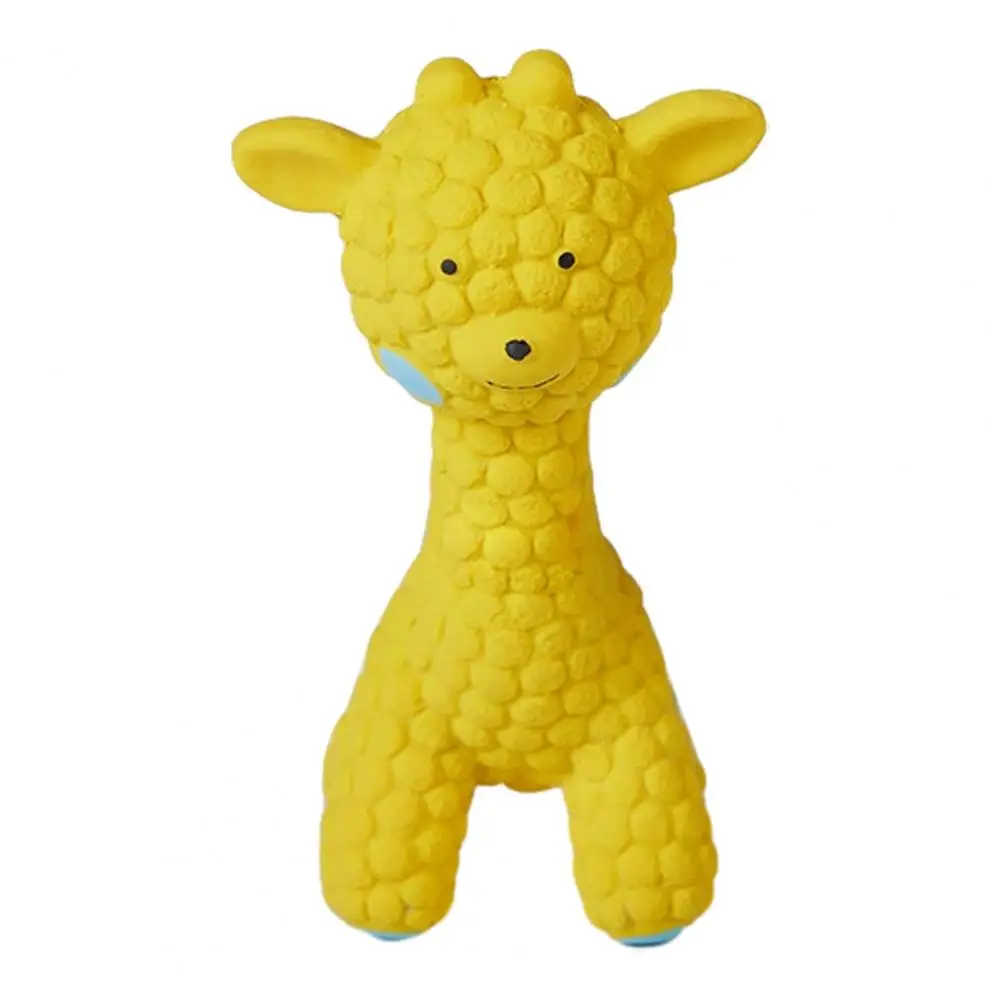 Stress Relief Dog Toy Latex Giraffe Dog Chew Toy Bite Resistant Squeaky Pet Toy Teething for Small Medium Large Breeds Puppies