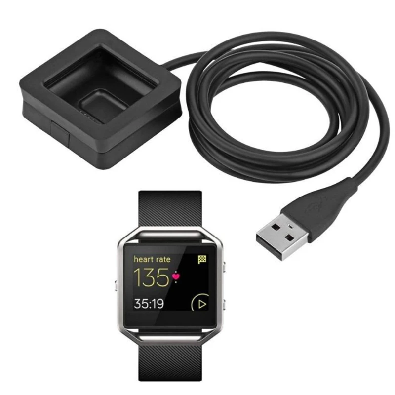 

USB Charging Cable for Fitbit Blaze Smartwatch Replacement Charger Dock Stand Smart Fitness Watch Date