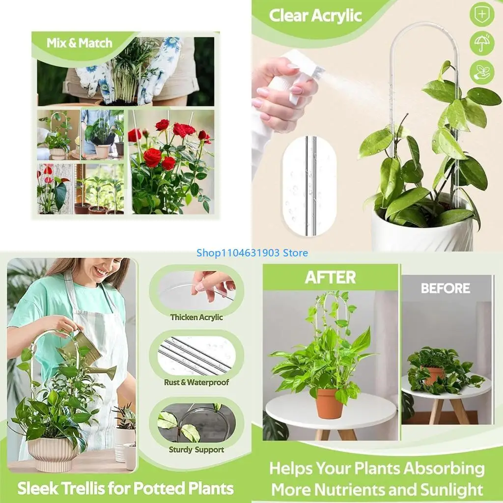 

Set of 8 Garden Plant Stands Contemporary Vertical U Acrylic Plant Display