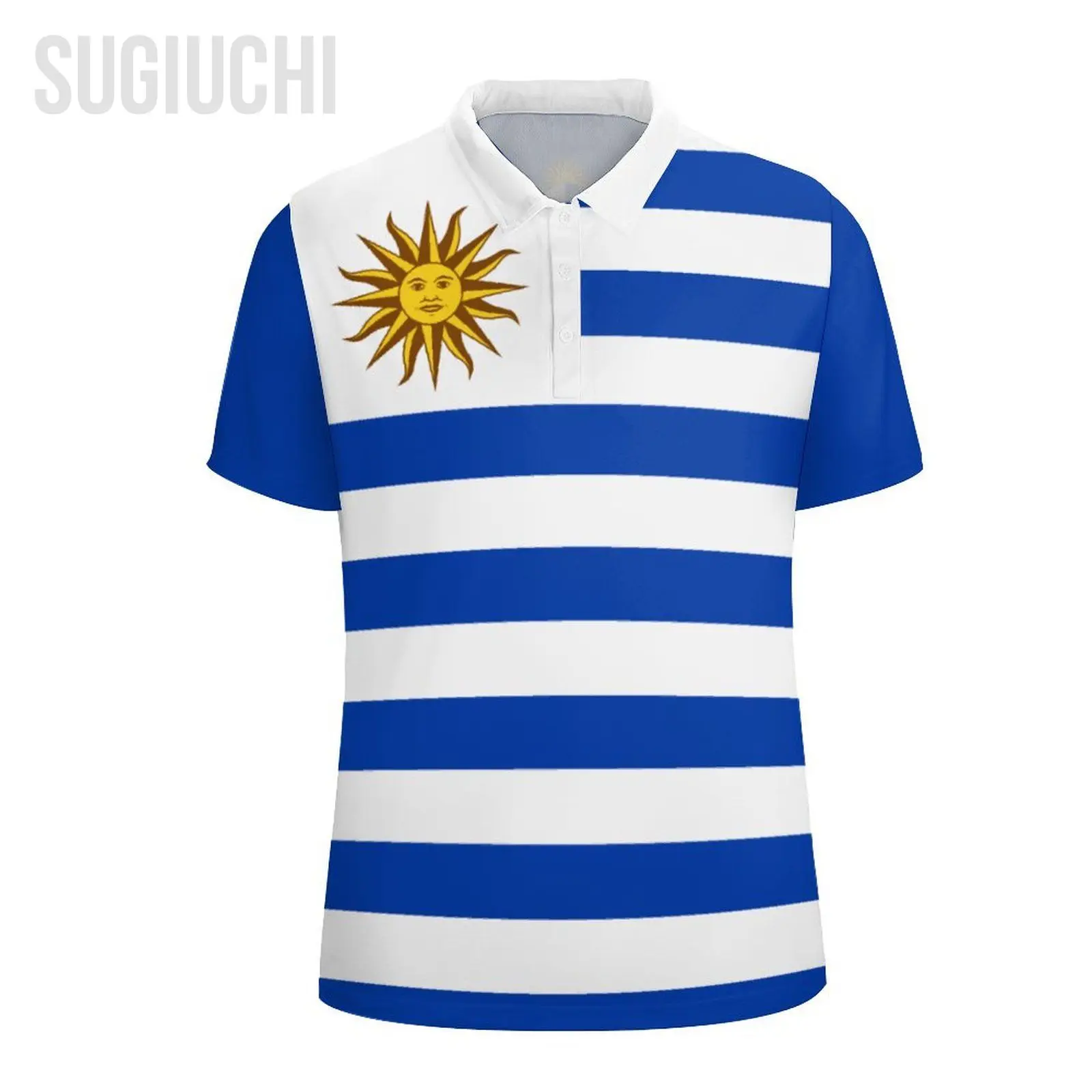 Unisex Polo Shirt Uruguay Flag 3D Print Man Polo Fashion Clothing Tracksuits Short Sleeves