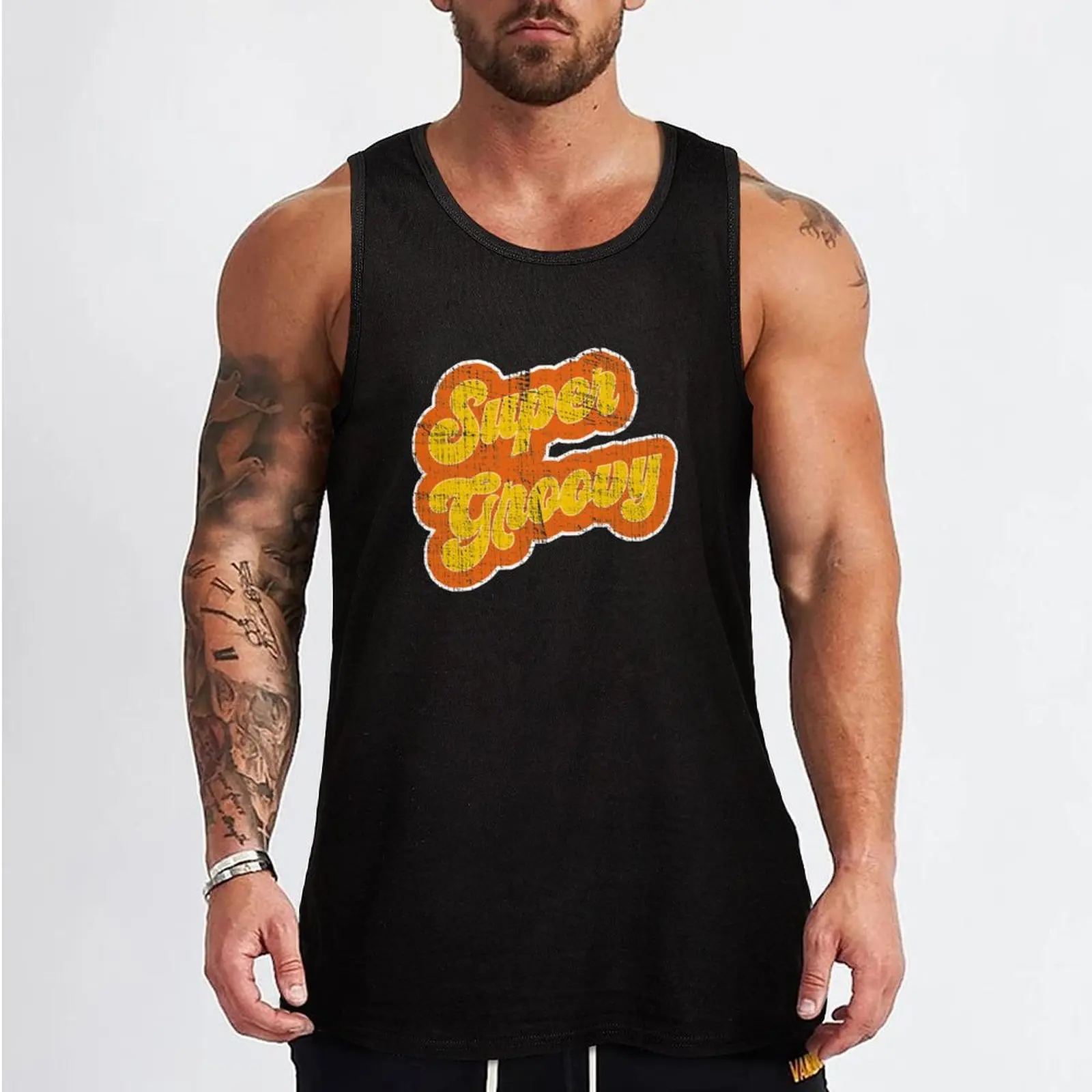 Vintage 1970s Style Super Groovy Tank Top new in tops & t-shirt man sexy?costume