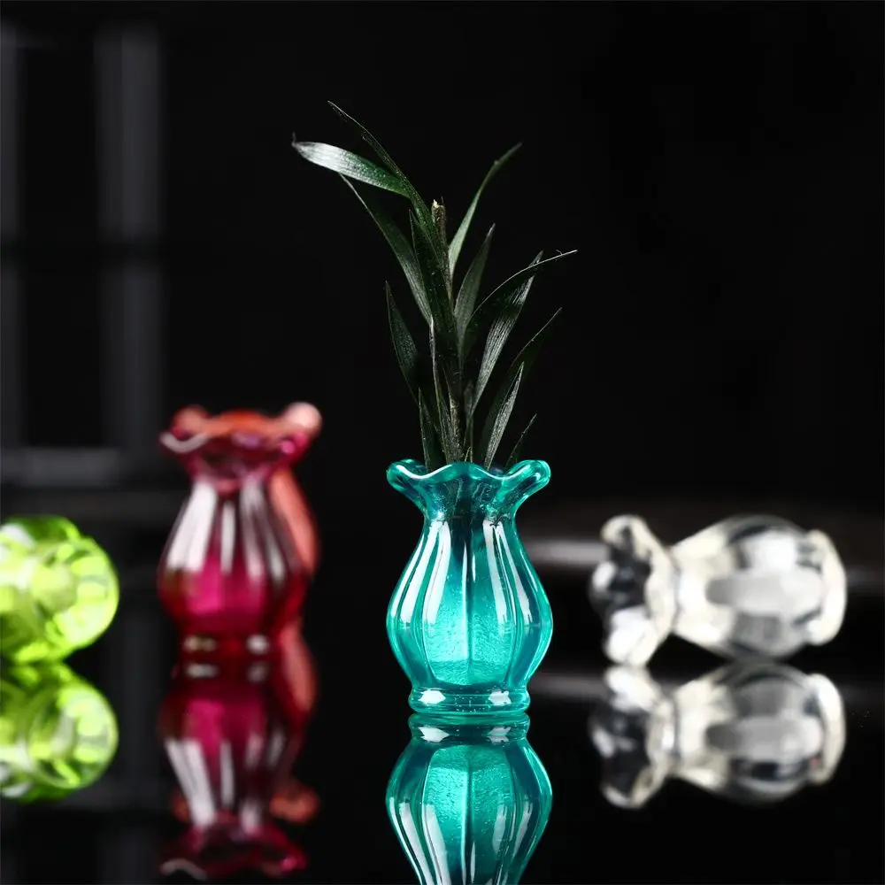 1:12 Kleurrijke Mini Keramische Pot Vaas Diy Handgemaakte Poppenhuis Keuken Keramische Ornament Decora Poppenhuis Miniaturen