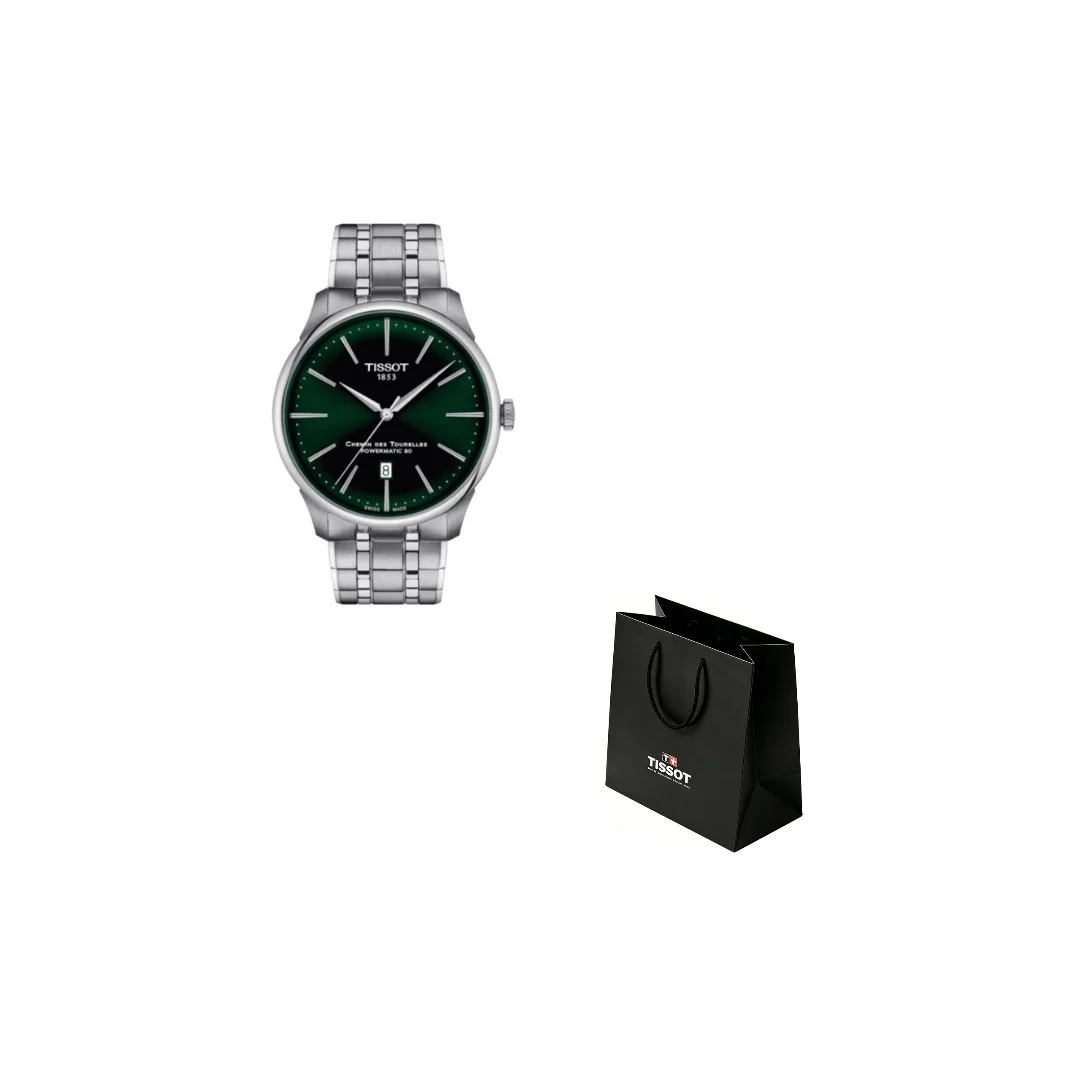 TISSOT Tourelles Collection Automatic Mechanical Movement 50m Waterproof Men's Watches Watch 42mm Green Dial T139.407.11.091.00