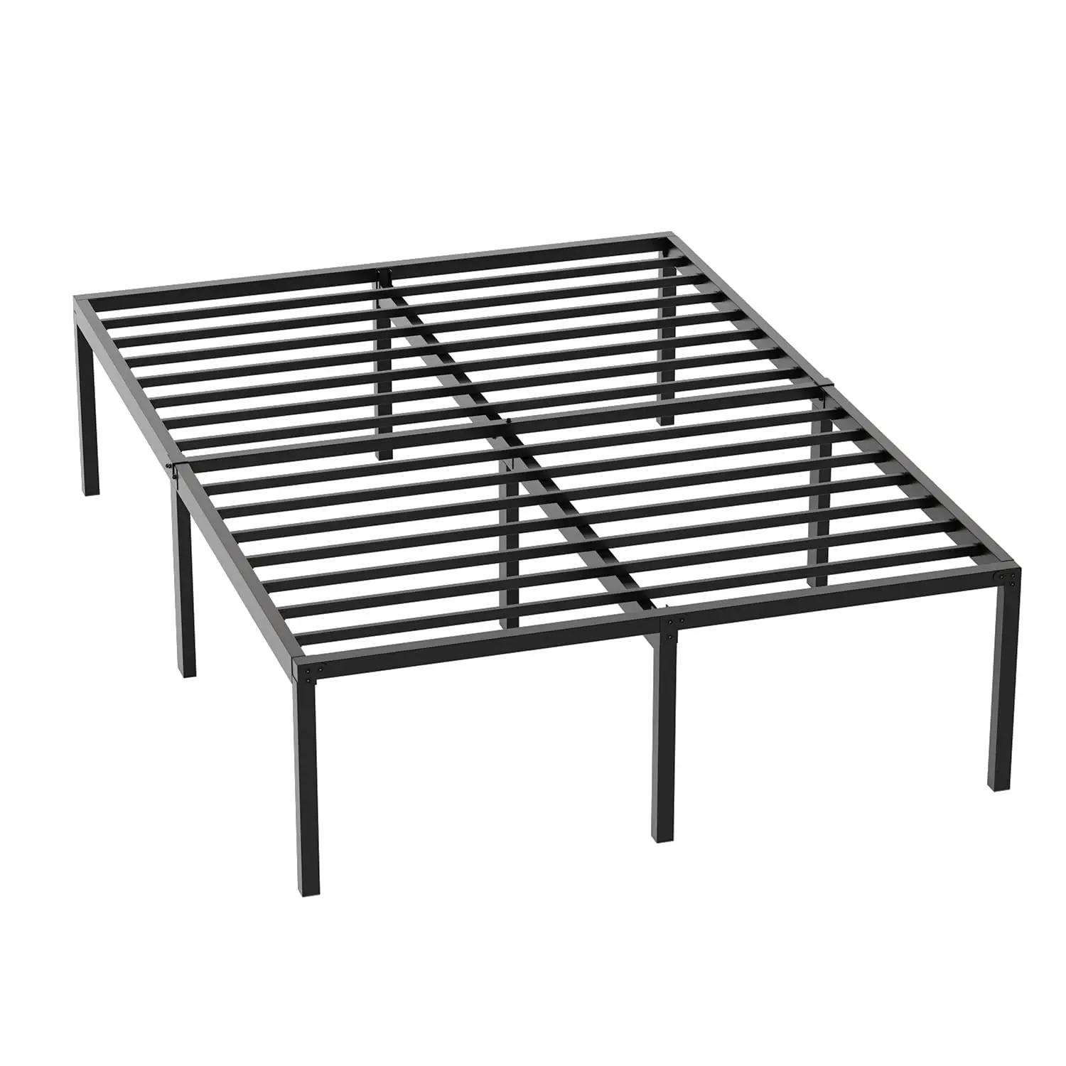 Full Size Metal Bed Frame Sturdy Steel Slats Noise-Free Easy Assembly No Box Spring Required with Under-Bed Storage, Customized