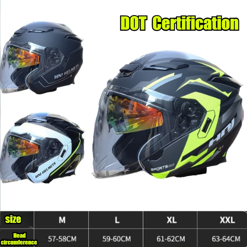 

Motorcycle Half Helmet 3/4 DOT Certified Safety Helmet for Men Electric Bike Casco Moto motorcycle accessories