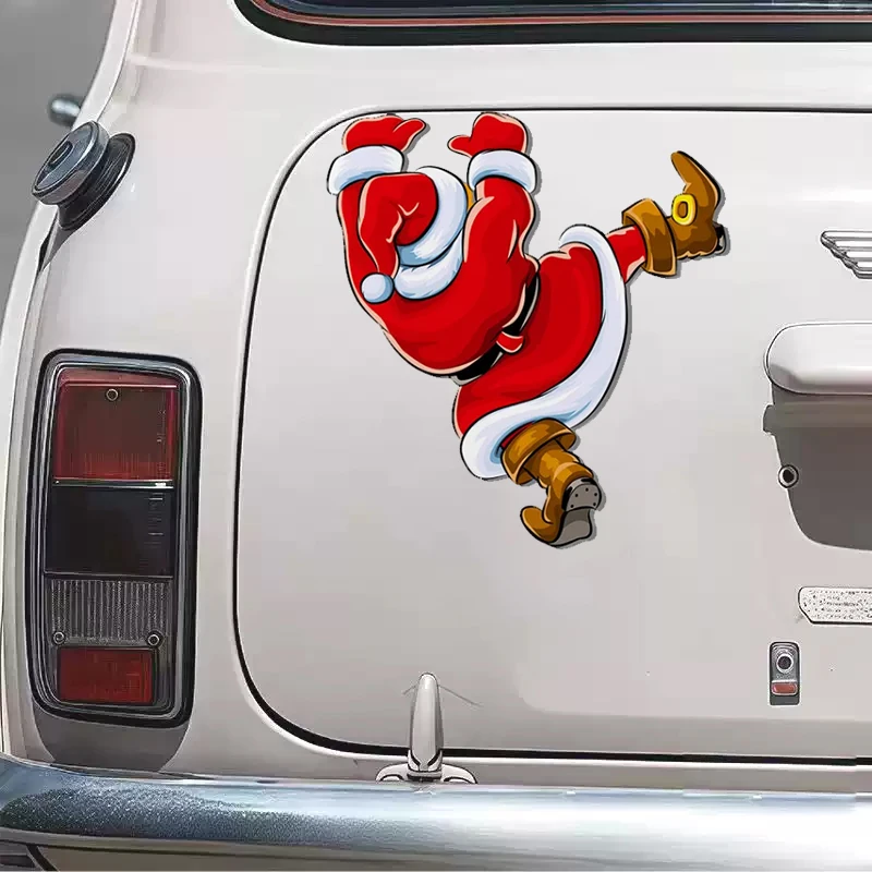 

1 шт., наклейка на автомобиль с изображением Санта-Клауса-водонепроницаемый материал, самоклеящийся дизайн, мотоцикл, забавный аниме-узор с героями мультфильмов