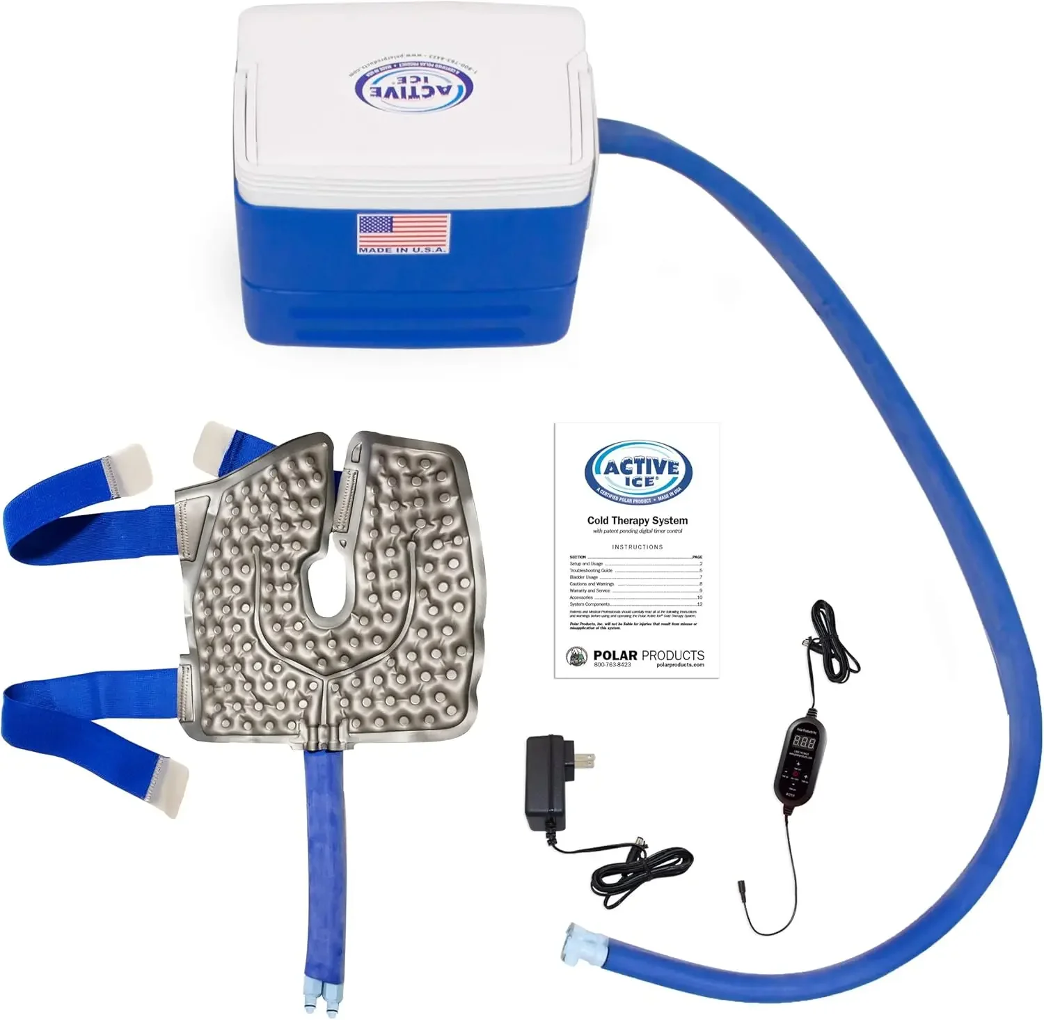 Sistema frio máquina de gelo terapia com temporizador programável, joelho e compressão conjunta Pad, leve 9 Quart Cooler, 3.0