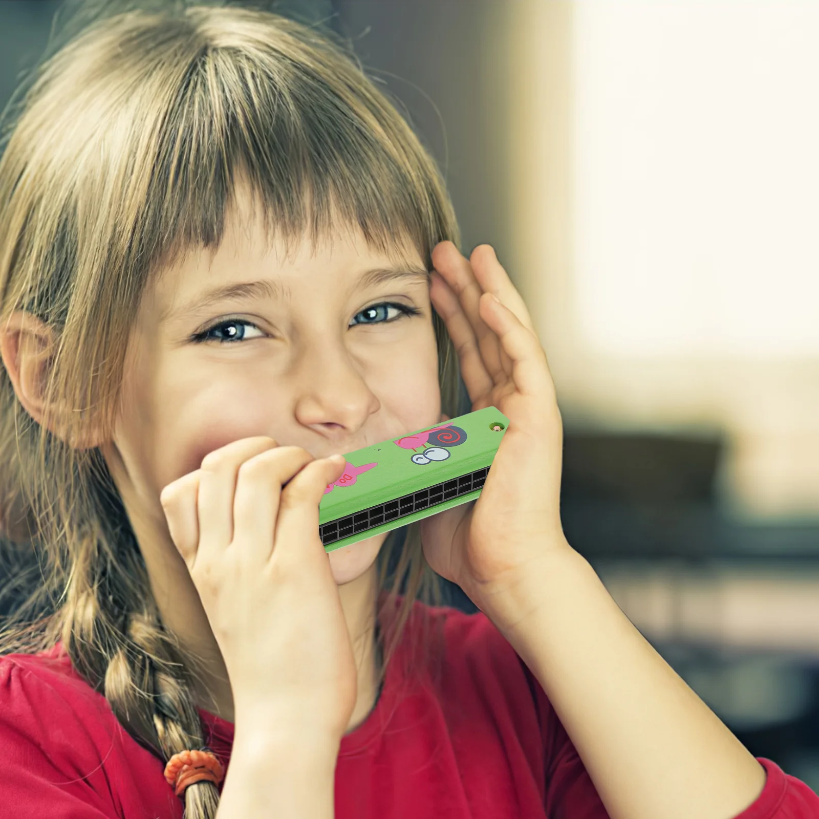 

2Pcs Wooden Harmonica Small Instruments for Portable 16 Holes Harmonica for Beginners Musical Education Musical Instruments