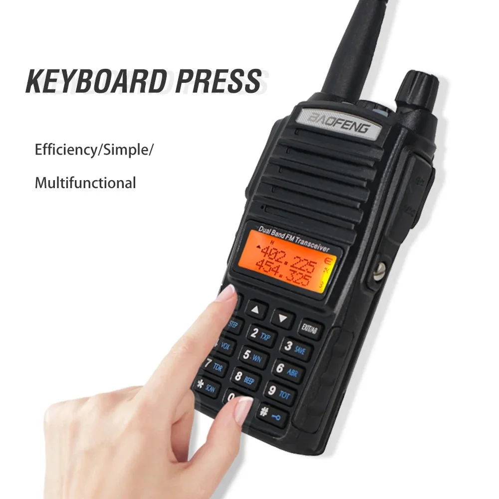 Baofeng UV-82 Dual PTT Walkie Talkie High Power 5W/8W EU82X Dual Band VHF UHF FM Amateur Radio Stati 10KM Lange Ham CB Radio – Detail 10
