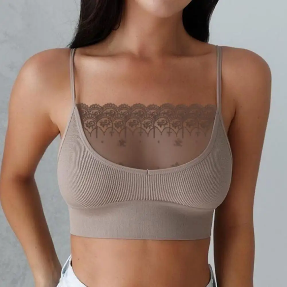 Women Bra Lace Patchwork Sexy Women Brassiere Pure Color See Through Crop Top Bustier For Daily Wear