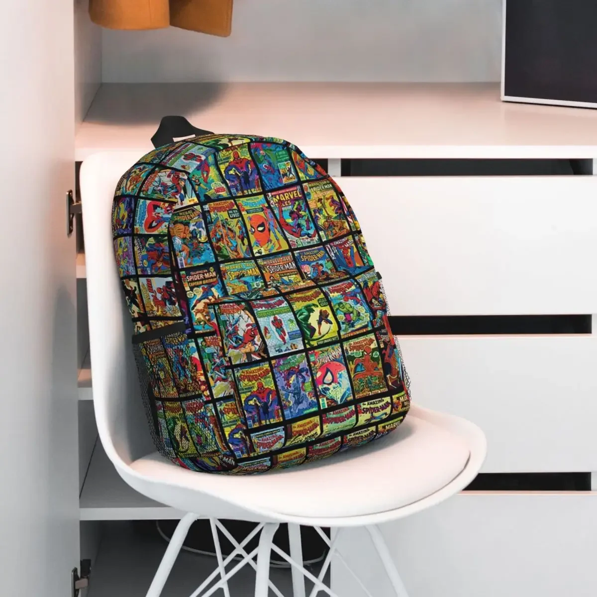 Sac à dos à motif de bande dessinée Smile Hero pour garçons et filles, sacs d'école pour enfants, sac à dos de voyage, sac initié, collection vintage