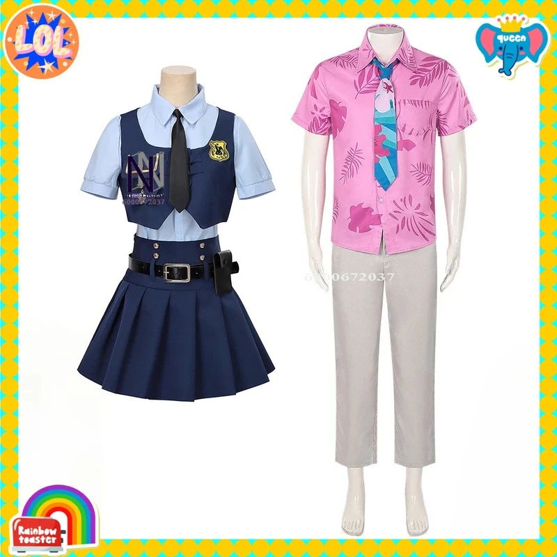

ABC123Hot Movie Character Cosplay Costume Anime Nick Wilde/Judy Hopps Role Playing Outfit Full Set for Women Men Adult Cx,3;b'2.