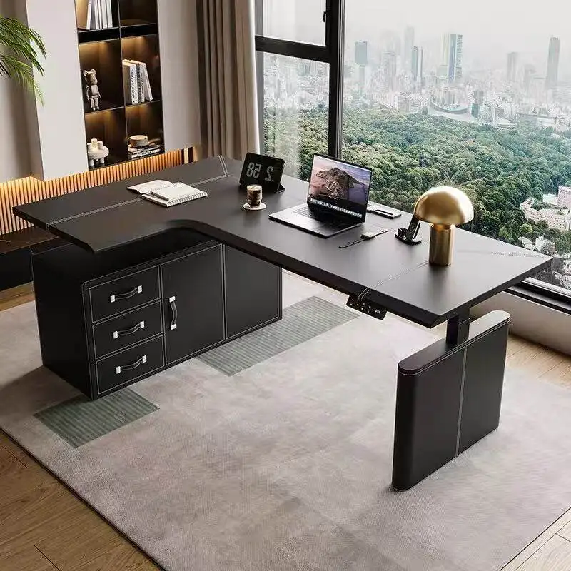 

Corner Electric Lift Table Saddle Belt Locker Desk Workbench Computer Desk
