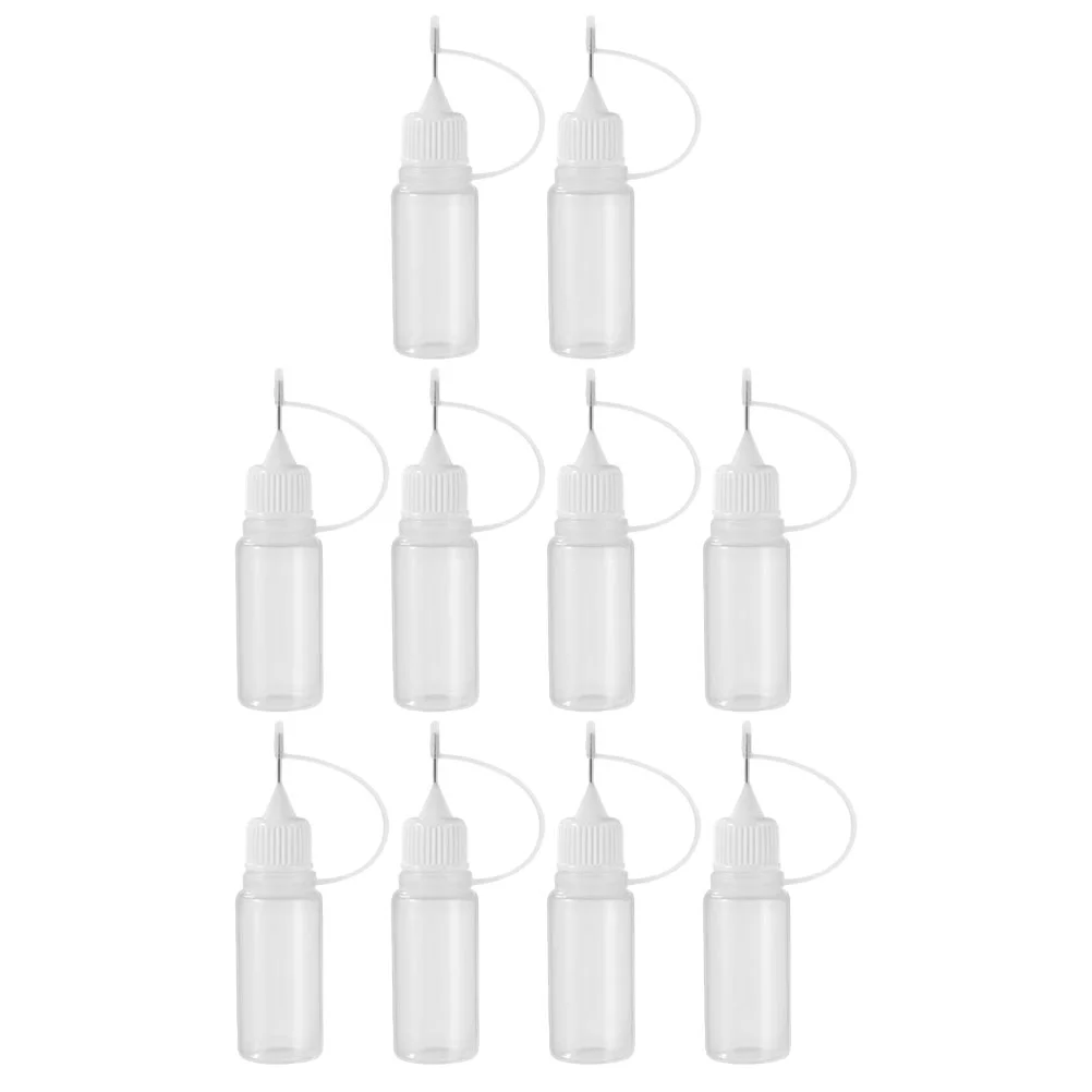 Botellas de plástico para líquidos, dispensador de pegamento de precisión, aplicador de aguja, 10 piezas