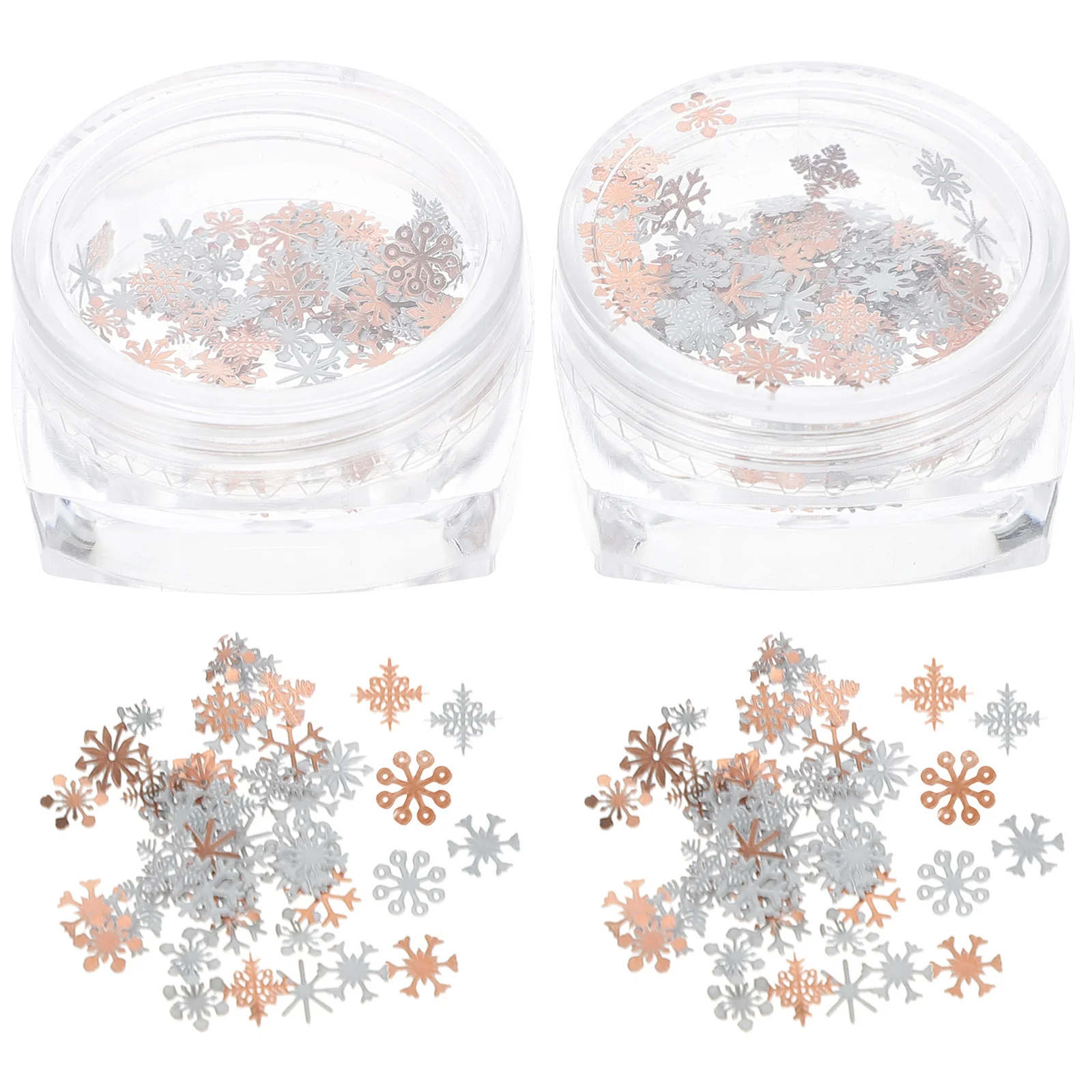 2 صناديق مسمار بريق الترتر ندفة الثلج بريق مكتنز عيد الميلاد مسمار الديكور مانيكير النثار رقائق جراب هاتف الترتر