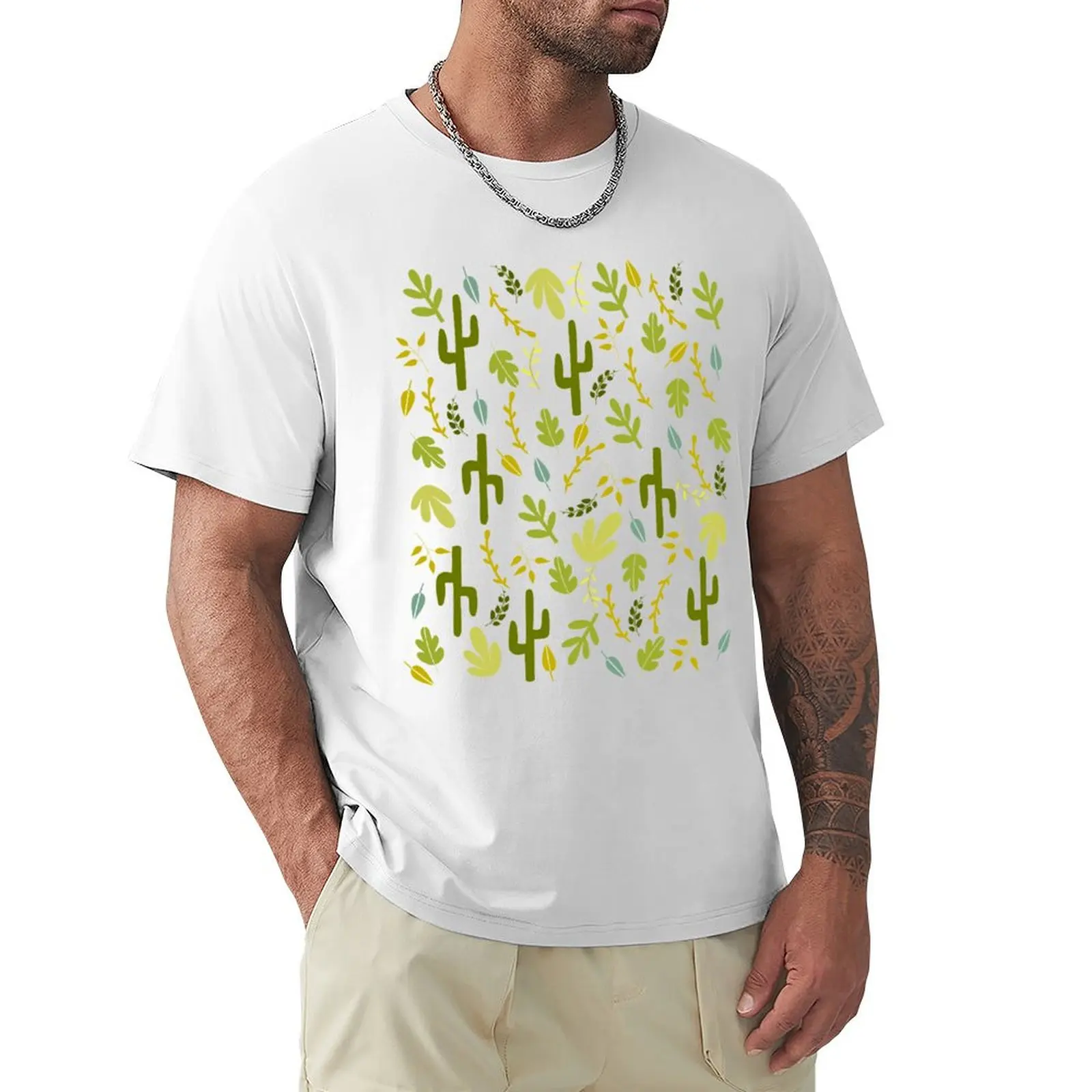 Cute botanical pattern T-Shirt summer top heavyweights sports fans vintage clothes Men's t-shirt