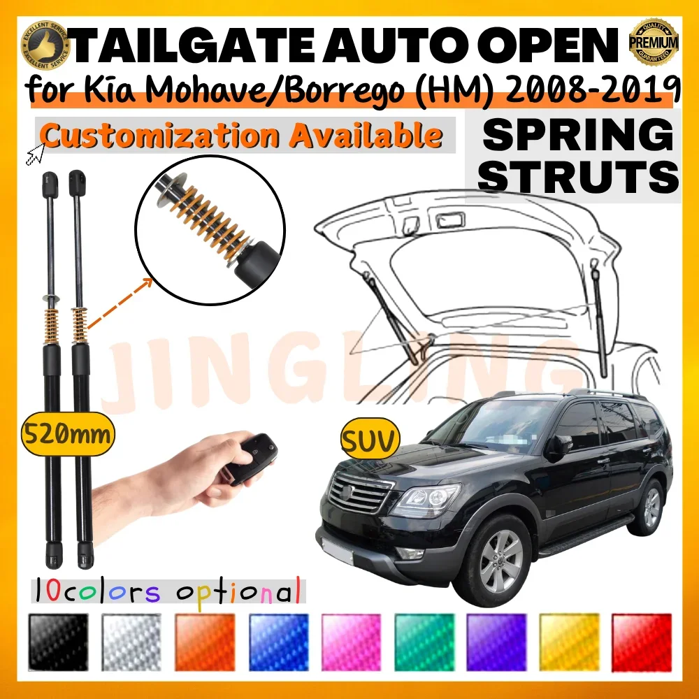 Qty(2) Trunk Struts with Spring for Kia Mohave/Borrego (HM) SUV 2008-2019 520MM Rear Tailgate Boot Lift Supports Shock Absorbers