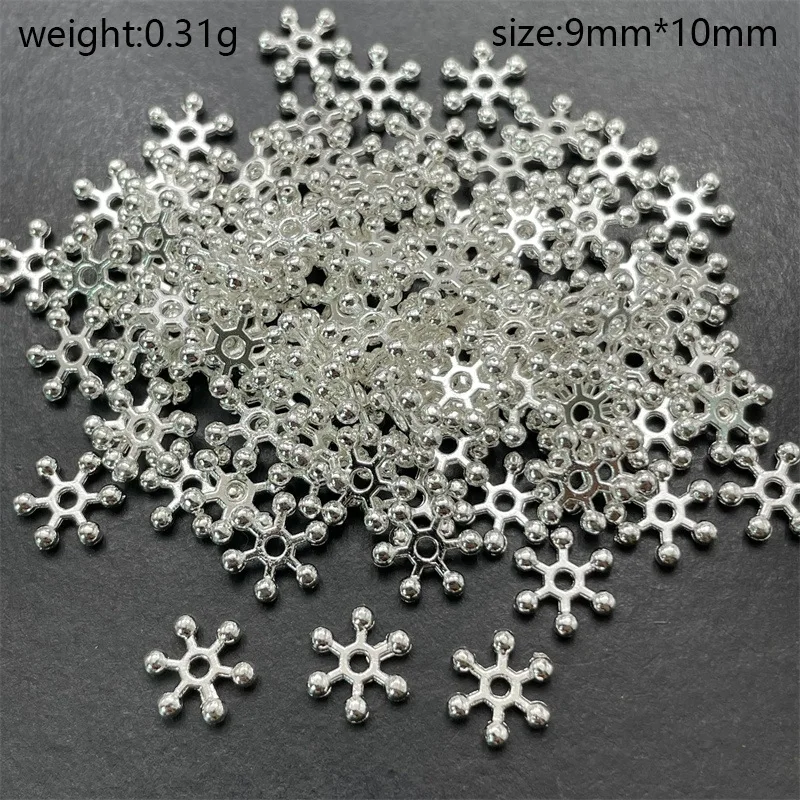 8mm 10mm Snowflake Gold Color Decoration Metal Spacer Beads Accessories For Women Needlework Beading Jewelry DIY Making