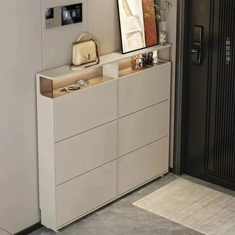 

Cheap Wooden Shoe Cabinet Layered Large Capacity Design Storage Organizer Shoe Rack Luxury Designer Archivadores Salon Furniture