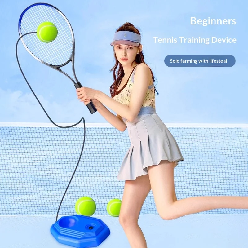 

Tennis Trainer Racket Rebound Ball Solo Practice Portable High Elastic Cord Single Player Adult Training Aid Beach Tennis Racket