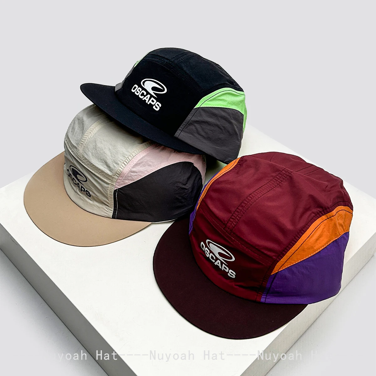 Niche Schnelltrocknende Baseballkappen mit Buchstabenstickerei, Sonnenschutz, Vielseitig, Neu, für Männer und Frauen, Farbblock, Amerikanische Schirmmützen, Mode