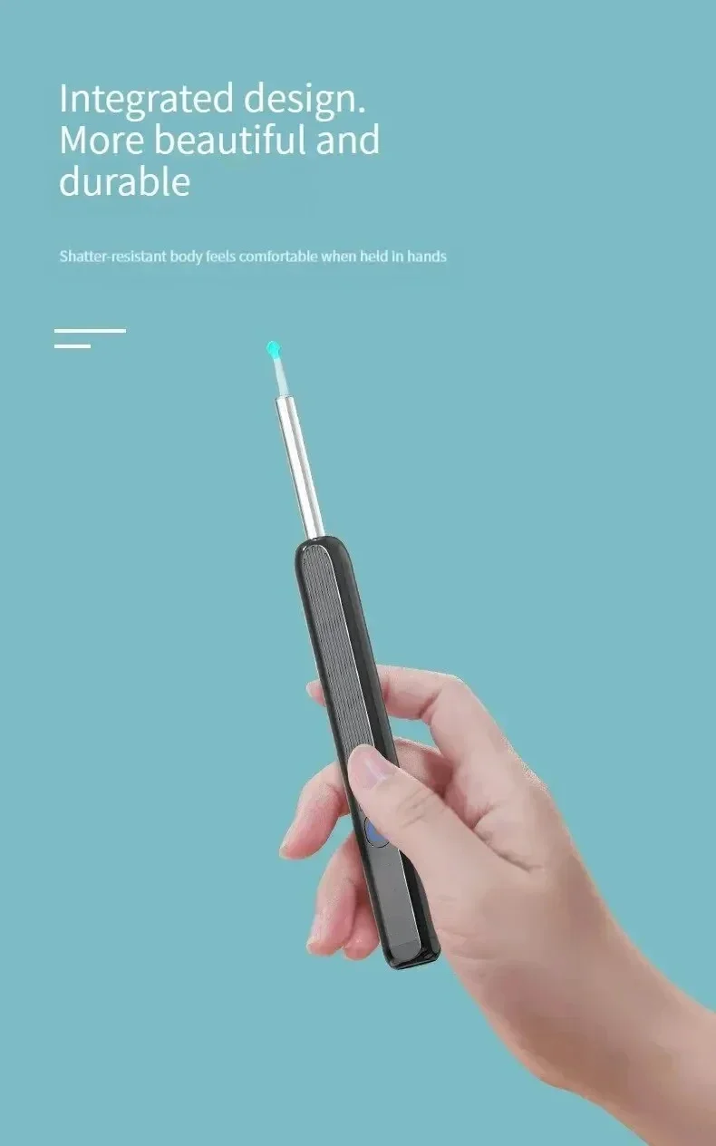 TINSOL Smart HD Visueller Ohrenreiniger 1080P Ohrenschmalz-Entferner Otoskop USB-C Wiederaufladbares Endoskop Ohrenschmalz-Reinigungswerkzeug Gesundheitspflegeset – Detail 13