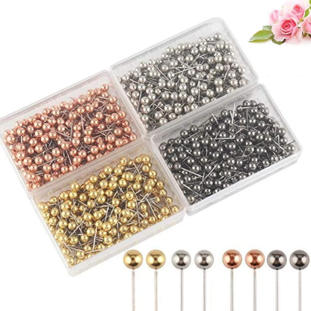 800pcs Round Head Map Flag Push Pins Tacks Stainless Steel Shaft Premium Material Multi Colored Flags Ideal For Office Home Use