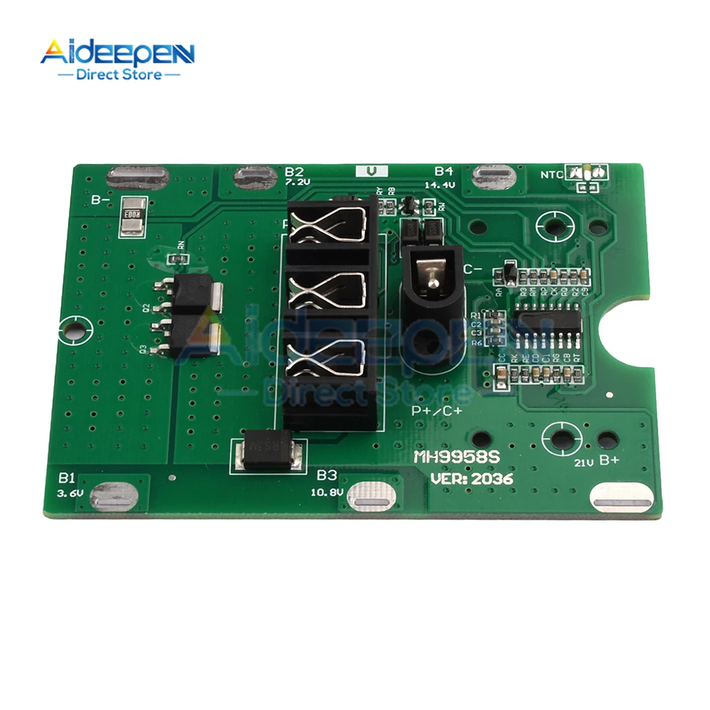 BMS 5S 20A 18V 21V Li-ion Electric Tool Battery Manager System with NTC Temperature Protection DC Connector Screwdriver Charging