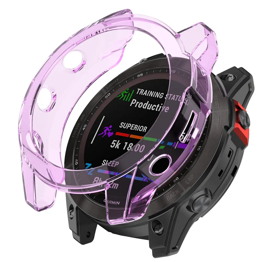 حافظة واقية من البولي يوريثان لـ Garmin Fenix 7 7S 7X Pro 6 6S 6X Pro 5X 5 5S حامي شفاف Smartwatch غطاء ممتص للصدمات من السيليكون