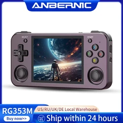 Anbernic RG353M Handheld Game Console Aluminum Alloy Shell 3.5 Inch Multi-touch Screen Dual OS HDMI-compatible Player 4400 Games