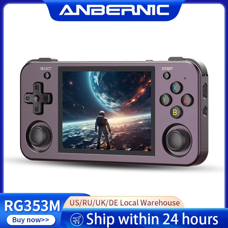 ANBERNIC RG353M Handheld Game Console Aluminum Alloy Shell 3.5 Inch Multi-touch Screen Dual OS HDMI-compatible Player 4400 Games